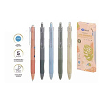 Ручка шариковая автоматическая " Basir " Premium, синяя, 0,7мм, игольчатый пишущий узел, цветной корпус, ассорти, резиновый держатель, прозрачный клип, картонная упаковка