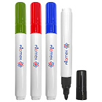 Набор маркеров для белой доски " Attomex " 4 цвета (зеленый, красный, синий, черный) 3мм пулевидный наконечник, круглый корпус