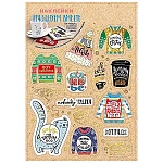 Наклейки " Мир поздравлений " 487 Новогодние- Празднуем вместе, 233*161мм, фольга золотая