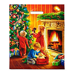 Пакет Новогодний ПЭ " Интерпак " с вырубной ручкой ПВД, 40*47см 45мкм Праздник