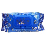 Салфетки влажные 100шт " Well&Wet " Blue ocean, клапан крышка