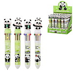 Ручка шариковая автоматическая " Basir " Панда 10цв, 0,5мм, резиновый наконечник-ластик, цветной корпус с рисунком, ассорти, пластиковая упаковка