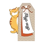 Бирка для букетов и подарков " Империя поздравлений " 015 Мур-мур 85*57мм, без отделки