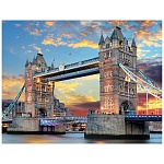 Картина алмазная " Рыжий кот " 30*40см Тауэрский мост вечером, без подрамника, на картоне, с частичным заполнением