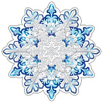 Украшение на скотче " Мир открыток " 7-66 Новогоднее- Снежинка, 100*100мм, блестки