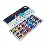 Краски акварельные художественные " Ладога " 24цв, кювета 2,5мл, картонная упаковка