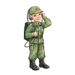 Плакат фигурный " Империя поздравлений " 933 А2 Мальчик-связист, без отделки