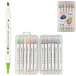 Набор маркеров для скетчинга " Я-Художник! " 12цв двухсторонние, 2,0-4,0мм, перо широкое/пуля, пластиковая упаковка