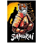 Ежедневник недатированный А5 145*210мм 7БЦ " Проф-Пресс " 80л Тигр самурай, линия, глянцевый ламинированный картон, холодная фольга, твин-лак, белый офсет