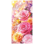 Конверт для денег " Мир открыток " 4-15 Поздравляем! Розы, 83*168мм, без отделки, без текста