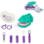 Игровой набор " Совтехстром " Стоматолог Динозаврик, в наборе 9 предметов: голова динозавра, инструменты, сетка