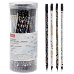 Карандаш ч/гр " Hatber " Правописание НВ ассорти, с ластиком, круглый, деревянный, цвет корпуса- ассорти, заточенный, в пластиковой тубе