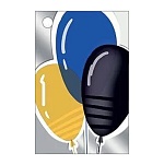 Бирка для букетов и подарков " Мир поздравлений " 025 Без названия, Шары 70*46мм, фольга