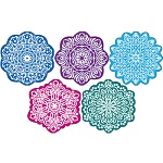 Набор украшений " Праздник " 170 Новогоднее- Снежинка, цветные, малый формат на скотче, 10шт