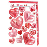 Пакет бум " Мир открыток " 13,5*18*6см Сердечки, ламинированный