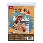 Роспись по дереву " Lori " Картина. На пляже, в наборе: деревянная заготовка, краски, кисть, картонная упаковка