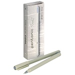 Ручка шариковая " Linc " Pentonic Frost черная, 0,7мм, толщина письма 0,35мм, игольчатый пишущий узел, одноразовая, серый круглый корпус, колпачок с клипом