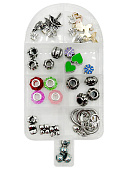 Набор для создания браслета " KWELT " Мороженное, в наборе: пластиковый контейнер, 9 ячеек, 1 основа, шармы, подвески, бусины