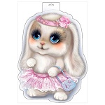 Плакат фигурный " Праздник " 936 А3 Зайка, глянцевый ВД-лак