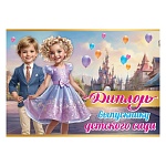 Диплом выпускнику детского сада А5 425 " Праздник " Дети, глянцевый УФ-лак, текст, подсказ