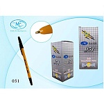 Ручка шариковая " Basir " черная 1,0мм, толщина письма 1,0мм, желтый корпус, колпачок в цвет чернил