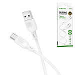 Кабель сетевой USB - Type-C " Borofone " BX113 Lenny белый, круглый, 1м, 3,0А, силикон
