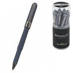Ручка шариковая " Bruno Visconti " Monaco синяя 0,5мм, толщина письма 0,4мм, корпус пластик, металл, покрытие soft touch, цвет корпуса графитовый, металлический наконечник, колпачок с металлическим клипом, пластиковый бокс