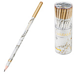 Карандаш ч/гр " Bruno Visconti " Carrara. White, НВ, трехгранный, деревянный, заточенный, пластиковый тубус