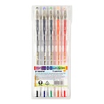 Набор гелевых ручек " Beifa " 5 цветов, 0,7мм, ассорти, прозрачный корпус, шестигранные, пулевидный пишущий узел, колпачок с клипом, европодвес