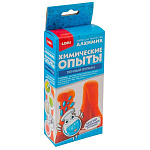 Опыты " Lori " Пенный вулкан. Красный, в наборе: химические реактивы, мыльный раствор, лимонная кислота, перчатки, инструкция