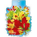 Плакат фигурный " Мир поздравлений " 930 А4 Кленовые листья, выборочный глянцевый лак