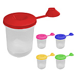 Стакан-непроливайка " KWELT " одинарный с крышкой, пробка закрепленная к крышке, ассорти (без возможности выбора цвета)