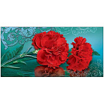 Конверт для денег " Праздник " 410 Евро Без названия- Соболезнования, две гвоздики, 168*84мм, глянцевый УФ-лак, без текста