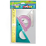 Набор геометрический " Пчелка " линейка 20см,транспортир,2треугольника