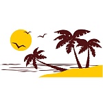 Бирка багажная " Хорошо " 56*31мм Пальмы- светоотражающая пленка, цепочка