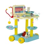 Игровой набор " Совтехстром " Доктор, 24 предмета, в наборе: тележка, монитор, ванночка, таблетки 2шт, шприц, щипцы, ножницы, скальпель, термометр, фонендоскоп, тонометр, молоток, ларингоскоп, лопаточка окулиста, грелка, очки, бутылочки 3шт, лотки 3шт, ко