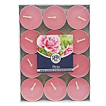 Свеча чайная " РСМ " 24шт Роза, 39*12,5мм, время горения 3-4часа, картонная упаковка в термо упаковке