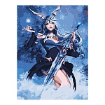 Картина по номерам " Lori " 28,5*38см Воительница, состав набора: основа на картоне с контуром, краски, кисть, вспомогательный лист, акриловый лак, инструкция, картонная упаковка, европодвес