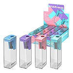 Точилка " Erich Krause " City, Pastel, ассорти, пластиковая, одно отверстие, c контейнером, в дисплее