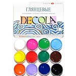 Краски акриловые художественные " Decola " 12цв по 20мл глянцевые