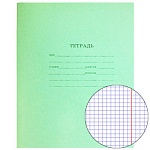 Тетрадь А5 24л клетка " Проф-Пресс " Стандарт Зеленая, офсет, на скобе, обложка - офсетная бумага, обложка - офсетная бумага