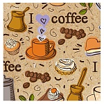 Упаковочная бумага " Миленд " 70см*100см 10 листов Кофебрейк, в рулоне, 90г/м2