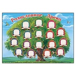 Плакат " Праздник " 409 А4 Родословное дерево, мелованный картон 190г/м2