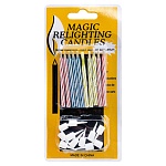 Набор свечей для торта с подставками " KWELT " Magic relighting candles, 3цв (красные, синие, желтые), 10шт, 5*0,5см, белые подставки, картонный блистер 15*7*0,5см, европодвес