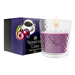 Свеча ароматизированная в стакане " РСМ " Черный чай и Слива, 77*83мм, время горения 30часов, глянцевая картонная коробка