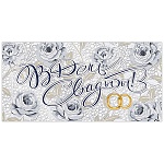 Конверт для денег " Мир поздравлений " 445 Свадьба- В День Свадьбы! Белые розы и кольца, 168*84мм, дизайнерская бумага, фольга, текст
