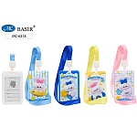 Бейдж " Basir " 110*68мм Зайчик, зажим с лентой, вертикальный, цветной ассорти, 4 дизайна, пластик