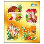 Наклейка " Мир поздравлений " 930 Грибы, 131*154мм, металлизированная самоклейка