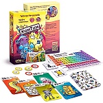 Игра настольная " Банда умников " Хим Тим, состав: 94 карты с химическими элементами, 7 жетонов с номерами периодов, жетон первого хода, 35 жетонов-электронов, 2 памятки с периодической таблицей, иллюстрированные правила с глоссарием, картонная упаковка 1