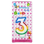 Свеча для торта цифра " KWELT " 3, разноцветная, 7*4*1см, картонный блистер 14*7*1см, европодвес